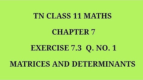 TN 11 maths chapter 7 exercise 7.3 question number 1