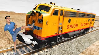 Train vs Me  Cars vs Rails with Portal Trap  BeamNG #41