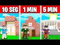 NOOB VS PRO: CONSTRUIR ESCOLA EM 5 MINUTOS / 1 MINUTOS / 10 SEGUNDOS NO MINECRAFT!!