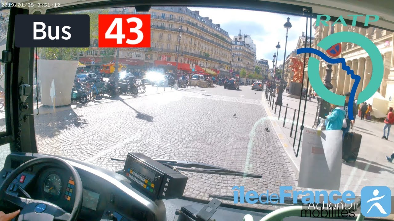 Bus 43 RATP | Paris Gare du Nord - Hippodrome de Longchamp - 4K