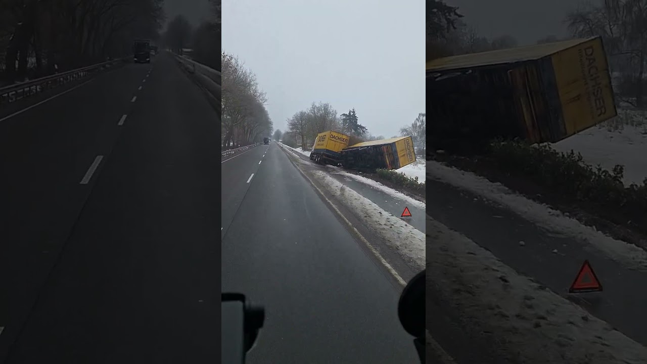 фура тандем в кювете Германия