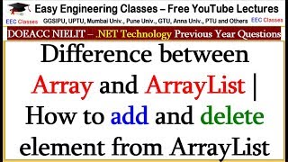 Difference between Array and ArrayList | How to add and delete element from ArrayList