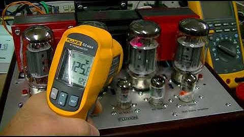 audio lecture 42, measuring tube temperature, KT88 and 6C33C-B amplifier test