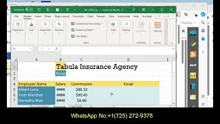 Excel 2021 SAM Module 1 Project A – Tabula Insurance Agency | Full Solution Step-by-Step Profile