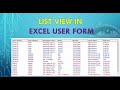 ListView in Excel User Form | In Hindi | ListView Control | Sorting in ListBox