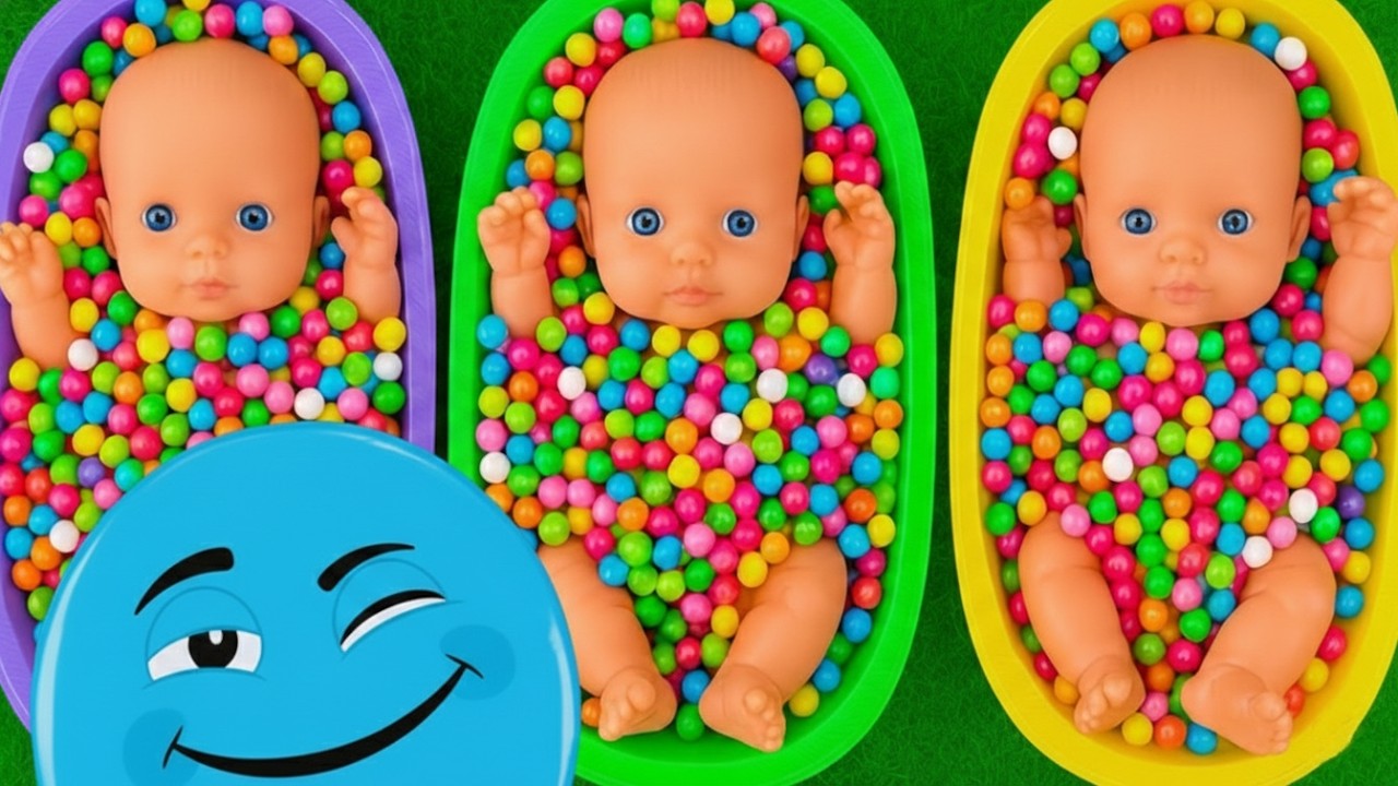 Full of 3 Rainbow BathTubs Candy with M&M's & Magic Slime Cutting Video