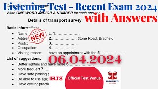 IELTS Listening Actual Test 2024 with Answers | 06.04.2024