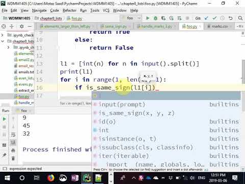 09 Python List - print numbers with same sign left and right neighbors ...