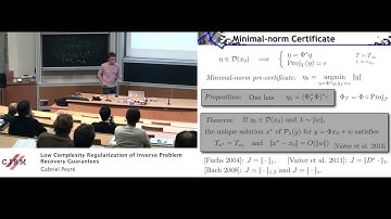 Gabriel Peyré:  Low complexity regularization of inverse problem - Recovery guarantees
