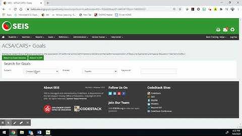 Updating Goals on SEIS