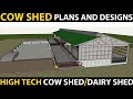 Cow Shed Plans And Designs | Dairy Farm Business | Cattle Shed Design | High Tech Cowshed