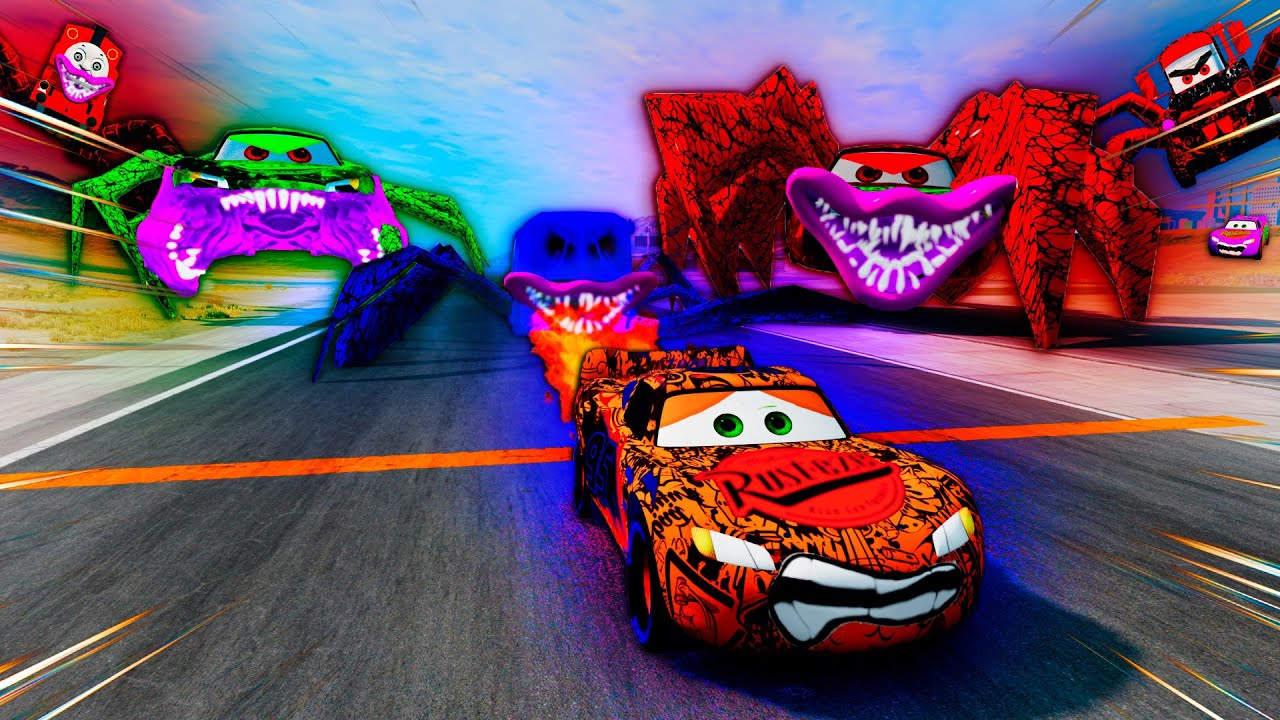 Lightning McQueen's Epic Escape: Spider Monster Compilation