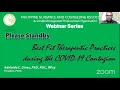 Best Fit Therapeutic Practices During the COVID-19 Contagion (PGCA Free Webinar Series)