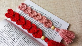 Crochet Heart Bookmark: Perfect Gift Idea!  How to Make Bookmark Crochet