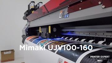 Mimaki UJV100-160 Printer: Color, White, and Varnish Printing with Dual Print Heads!