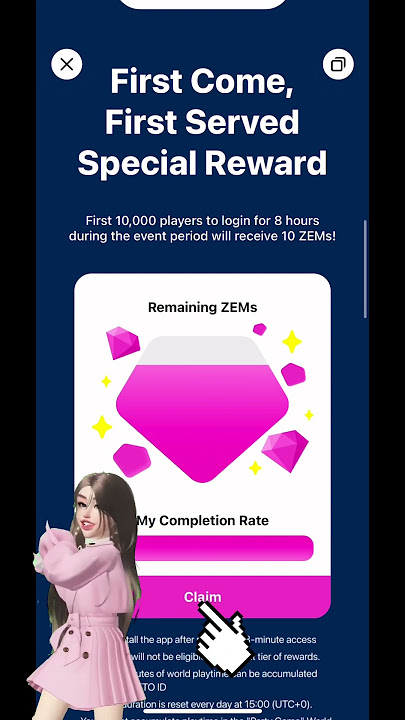 i got 10 zems for free from zepeto world playtime reward event!