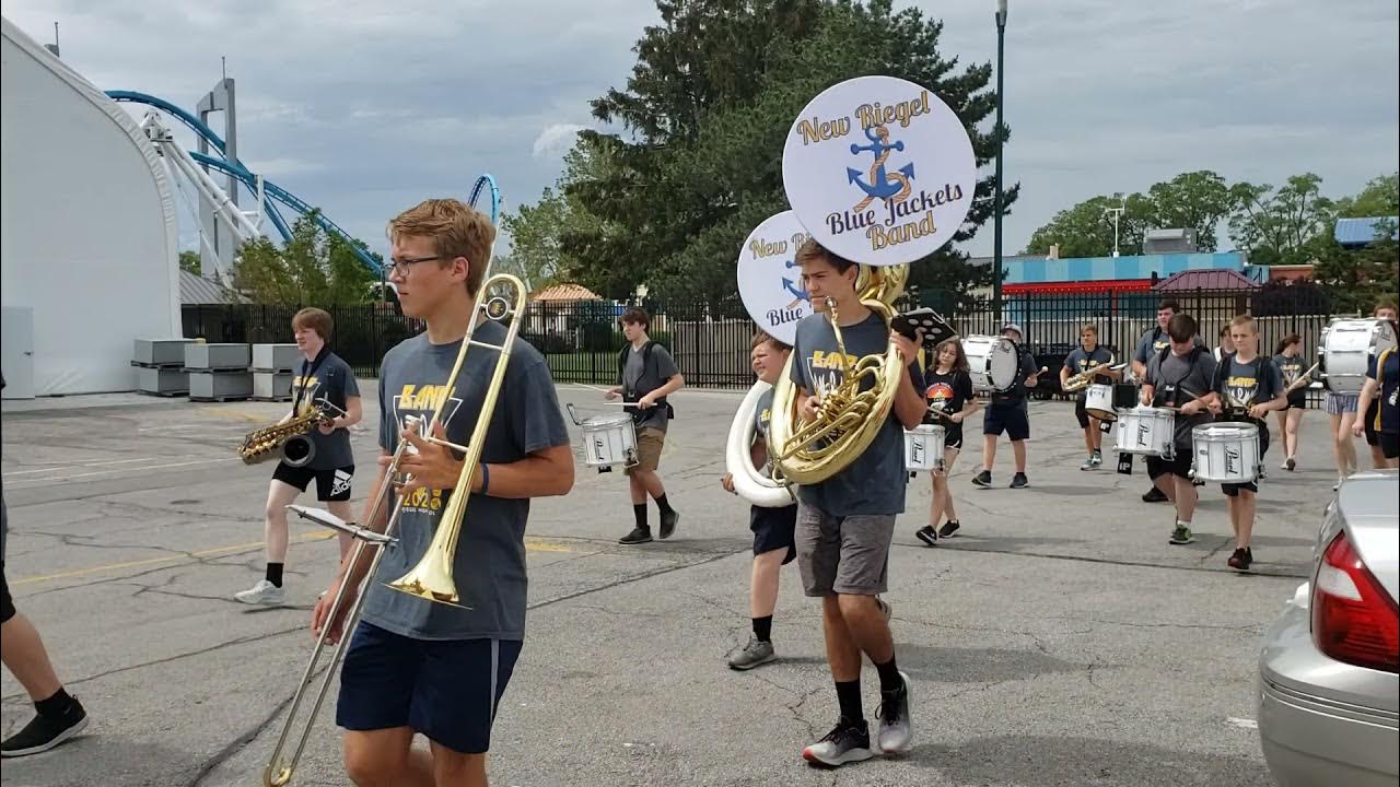 New Riegel High School Marching Blue Jackets performing at Cedar Point ...