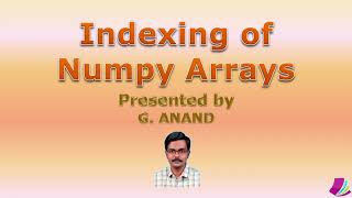 13_Indexing of Numpy Arrays