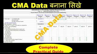 How to Prepare CMA Data for Bank | CMA data kaise Banate hai | CMA Data for bank Loan screenshot 1