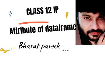 ATTRIBUTES OF DATAFRAME IN PANDAS DATA STRUCTURES | UNIT 1 Class12 IP CBSE 2022 |  BHARAT PAREEK