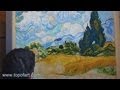 Art Reproduction (van Gogh - Wheat Field with Cypresses) Hand-Painted Step by Step