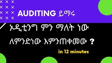 What Is Auditing: Definition And Importance Of Auditing in Amharic (ኦዲቲግን በቀላሉ ይማሩ)