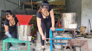 Genius girl restores animal food crusher.