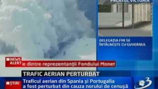 Traficul aerian din Spania si Portugalia, perturbat din cauza unui nou nor de cenusa.flv