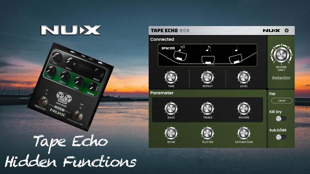 NUX Tape Echo NDD-7 Hidden Functions & Software - YouTube