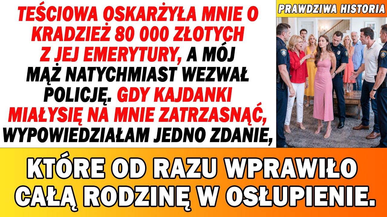 Mój mąż stał obok, gdy jego matka oskarżyła mnie o kradzież 80 000 zł z jej oszczędności. Wezwał policję, żeby aresztować własną żonę. Gdy kajdanki miały się zamknąć na moich nadgarstkach,...