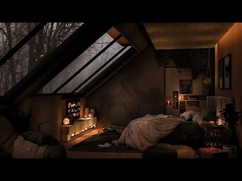 Winter Ambience ASMR ⛄🌙 Fall Asleep In This Cozy Cabin To Soothing Blizzard Sounds $ Crackling Fire