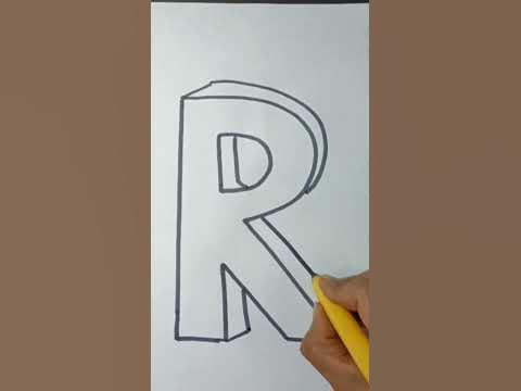 How to draw letter R | How to draw 3D R alphabet | How to | #howtodraw ...