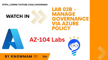 AZ 104 - Lab 02b - Manage Governance via Azure Policy
