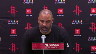 Ime Udoka after Rockets comeback to beat Bucks in Milwaukee 11/9/2025
