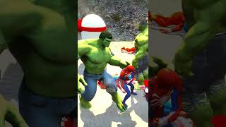 GTA 5: Spider-Man Machine Gun vs Hulk - The Battle of Powerful Super Punches! 🤜💥| Funny Physics Fail
