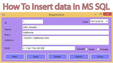 Insert Data In SQL Using VB.NET Part-3
