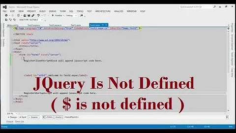 JQuery Is Not Defined ( $ is not defined ) (Reference Error: $ is not defined)