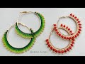 BEADED HOOP EARRINGS TUTORIAL🤍BEADS JEWELRY MAKING🤍 Useful &amp; Easy