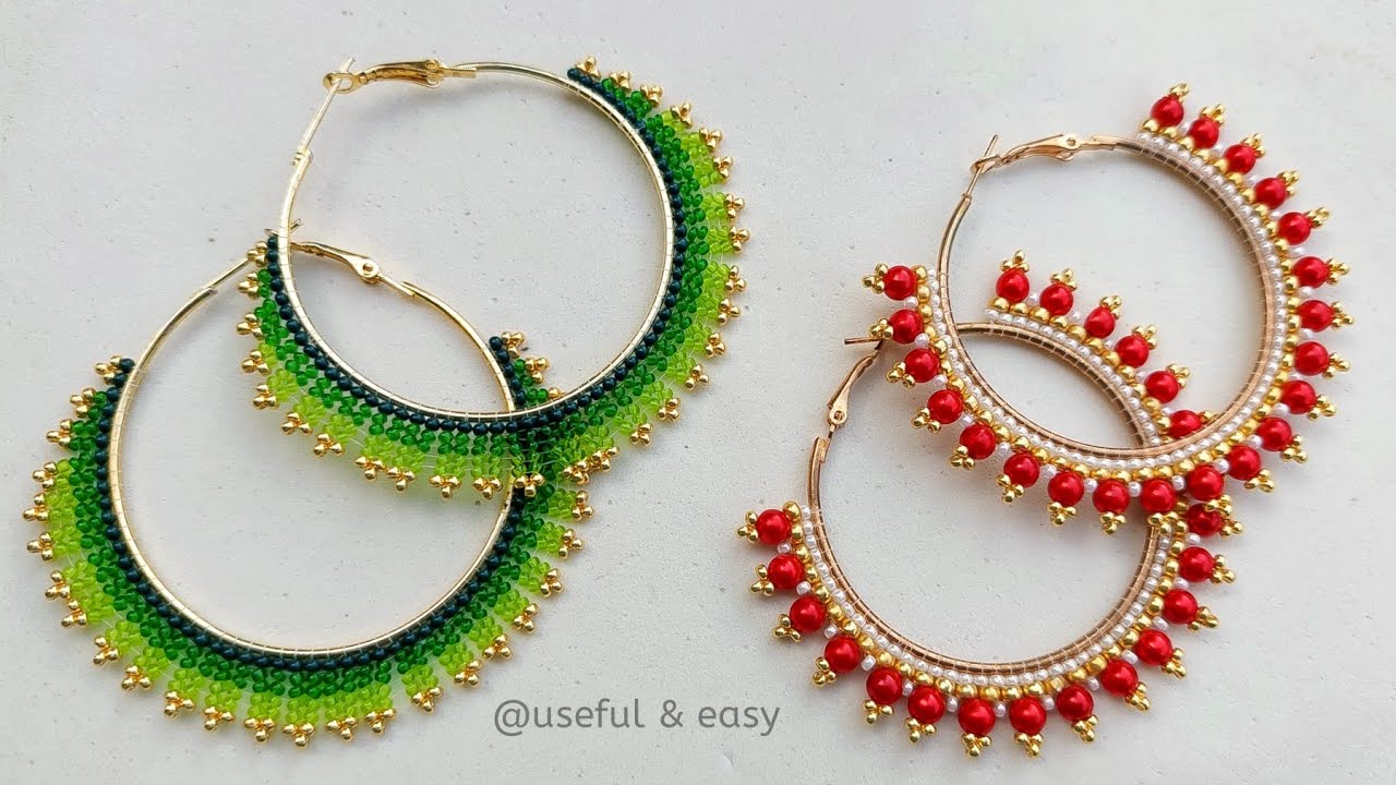 DIY Beaded Hoop Earrings Tutorial {Video} - Jewelry Tutorial Headquarters