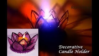 Diy Lotus Candle Holder From Plastic Bottle Best Out Of Waste Decorative Candle Stand