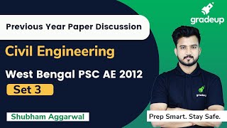 West Bengal PSC AE 2012 | Civil Engineering | Previous Year Paper Discussion | Set-3 | Shubham Sir