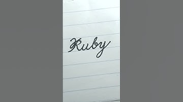 Ruby - Beautiful name in Cursive writing | Cursive writing for beginners | #shorts