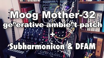 Generative Ambient Moog Mother-32 // playing with Subharmonicon and DFAM