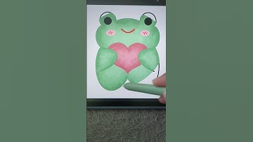 Drawing cute frog 🐸 🩷  #drawwithme #digitalart #howtodraw #digitalillustration #cuteart #procreate