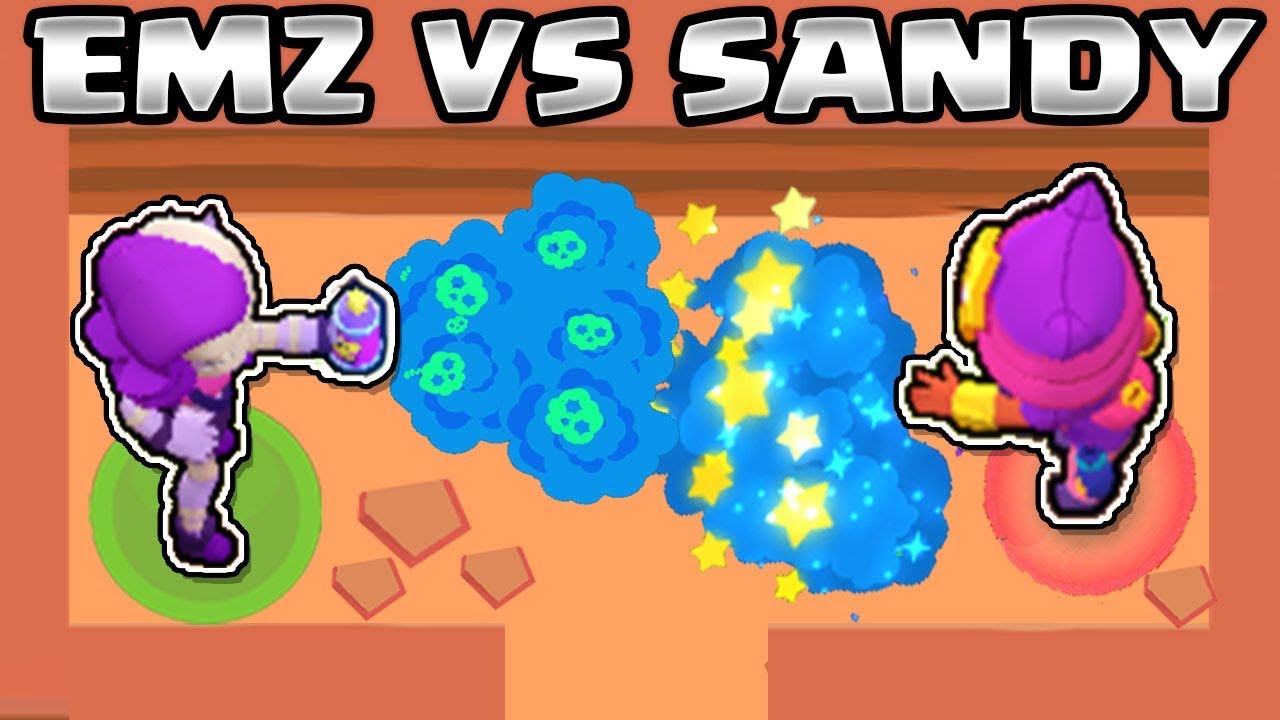 EMZ VS SANDY | 1 VS 1 | BRAWL STARS | NUEVO BRAWLER - YouTube