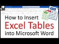 How to Insert Excel Tables into Microsoft Word (PC &amp; Mac)