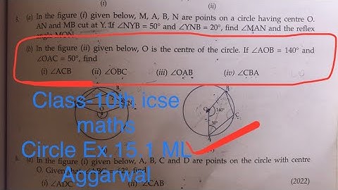 Class-10th #icse #maths #circle Ex 15.1 | In the figure given below, O is the centre of the circle. 