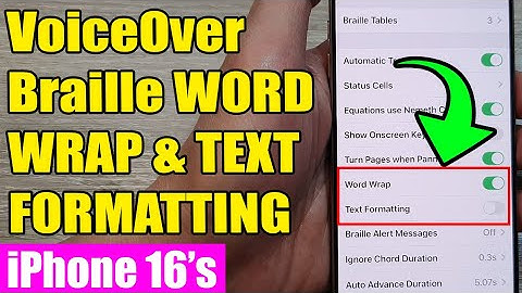 🔊 iPhone 16/16 Pro Max: How to Turn On/Off VoiceOver Braille 📝 Word Wrap & Text Formatting