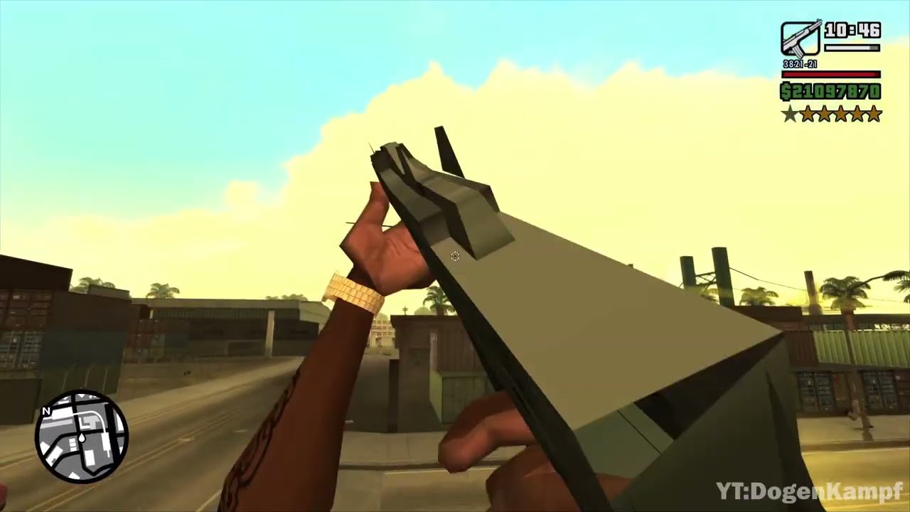 GTA San Andreas - Ocean Docks Shootout  with Weekend Soldier + Wanted Level 6 Escape using Lot mods