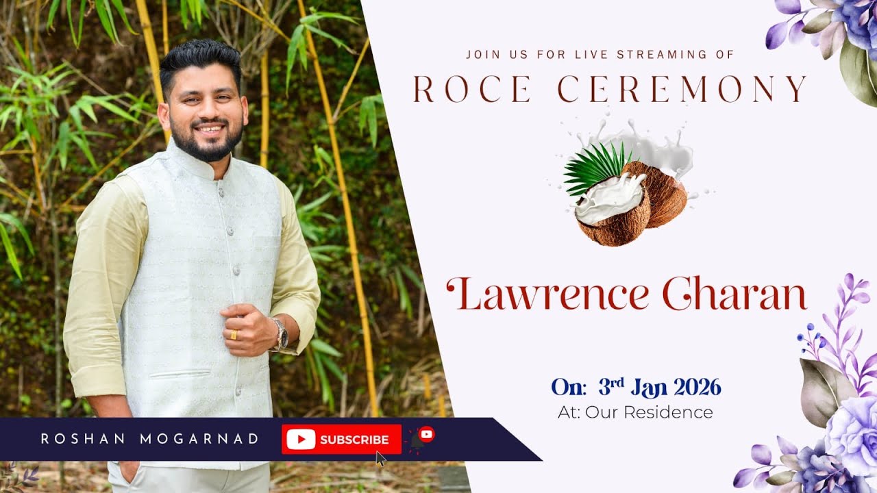 ROCE Ceremony Of LAWRENCE CHARAN | Watch LIVE